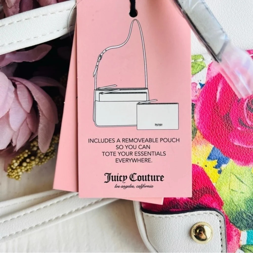 Juicy Couture Floral Rose Crossbody Bag with Removable Pouch NWT - Picture 4 of 6